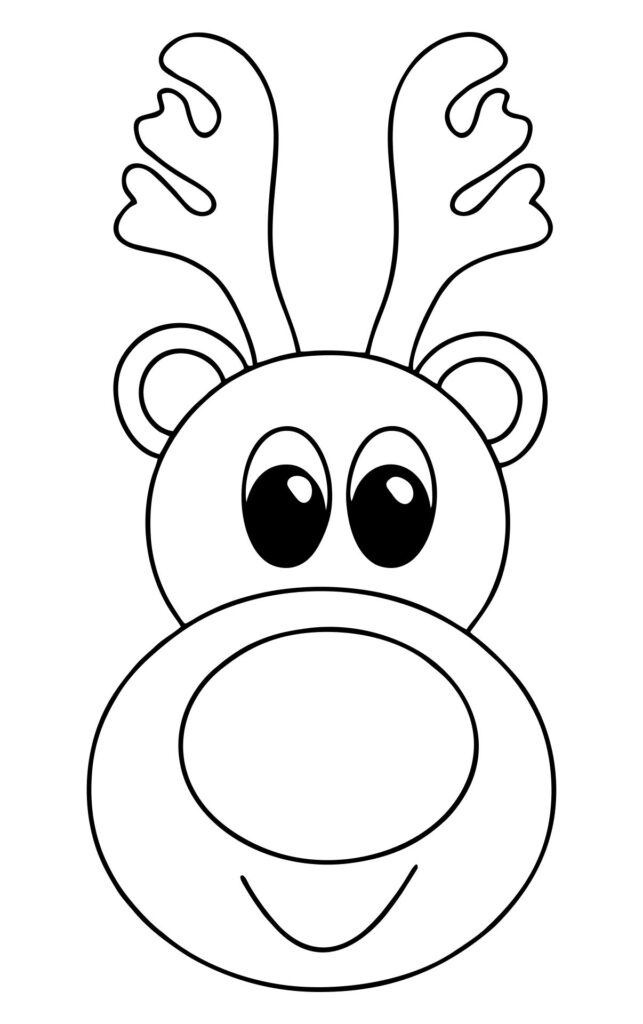 Reindeer Face Template Printable Reindeer Face Reindeer Card Kids Christmas Coloring Pages