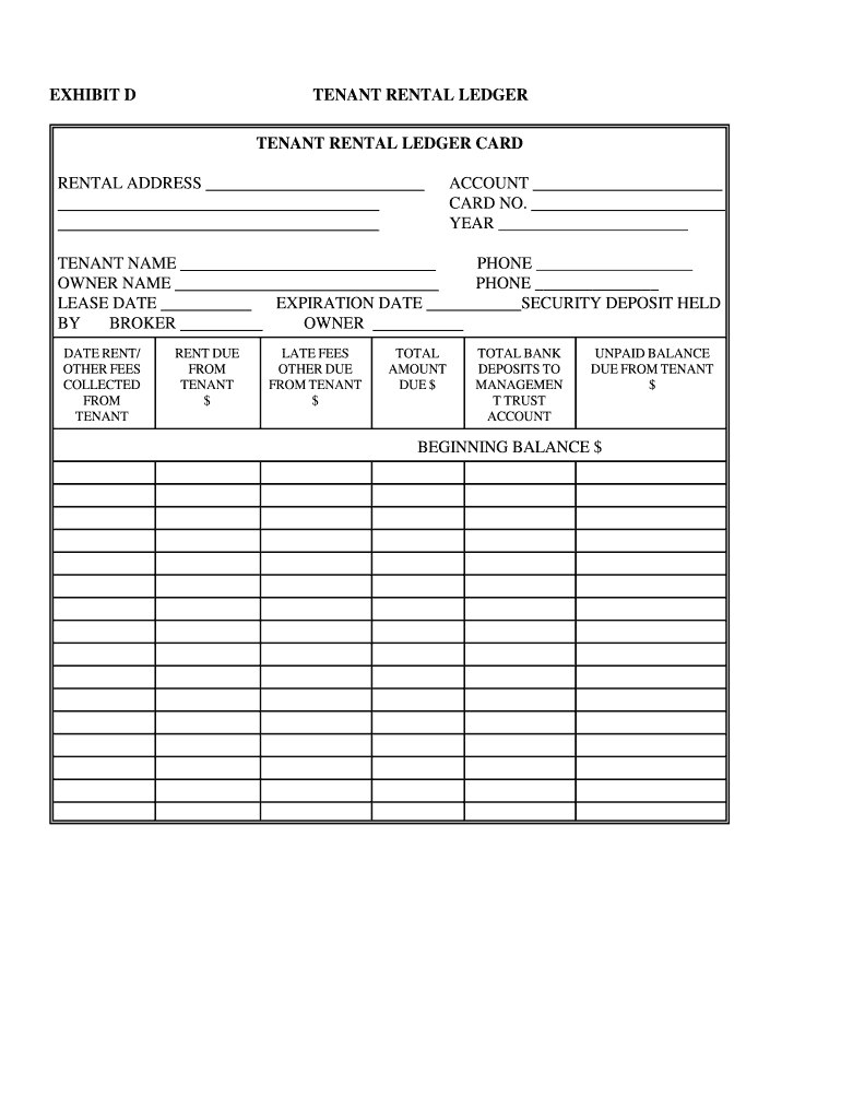 Rent Ledger Fill Online Printable Fillable Blank PdfFiller