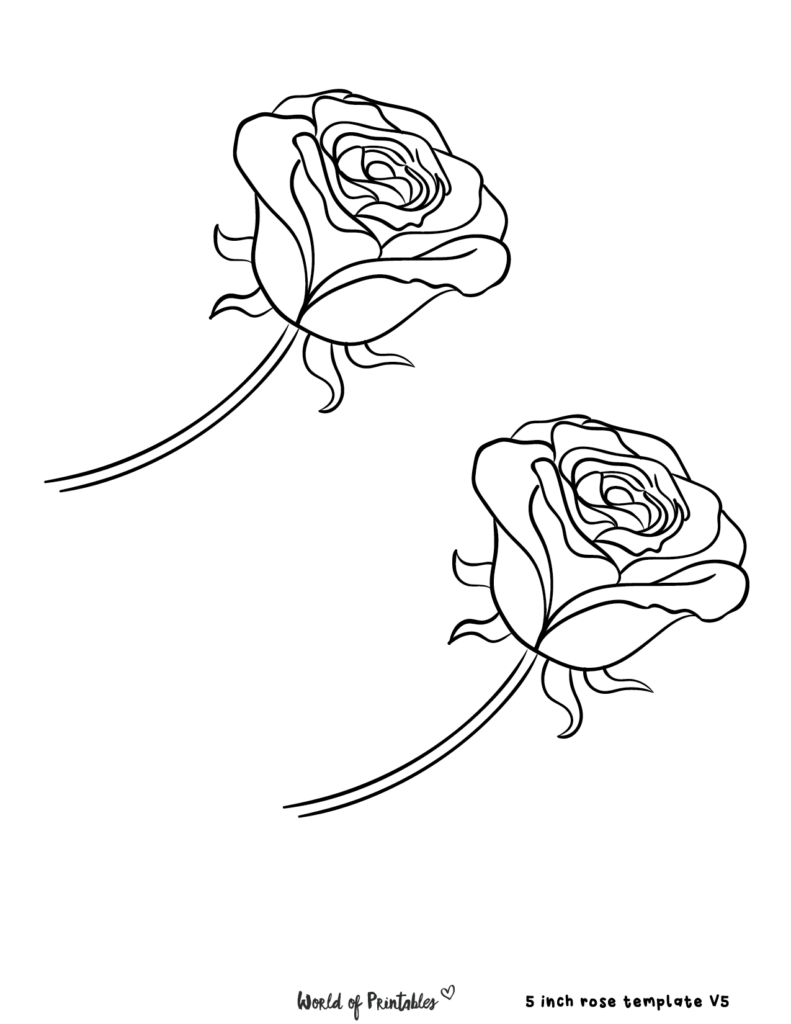 Rose Template 68 Styles For Fun Activities Crafts World Of Printables