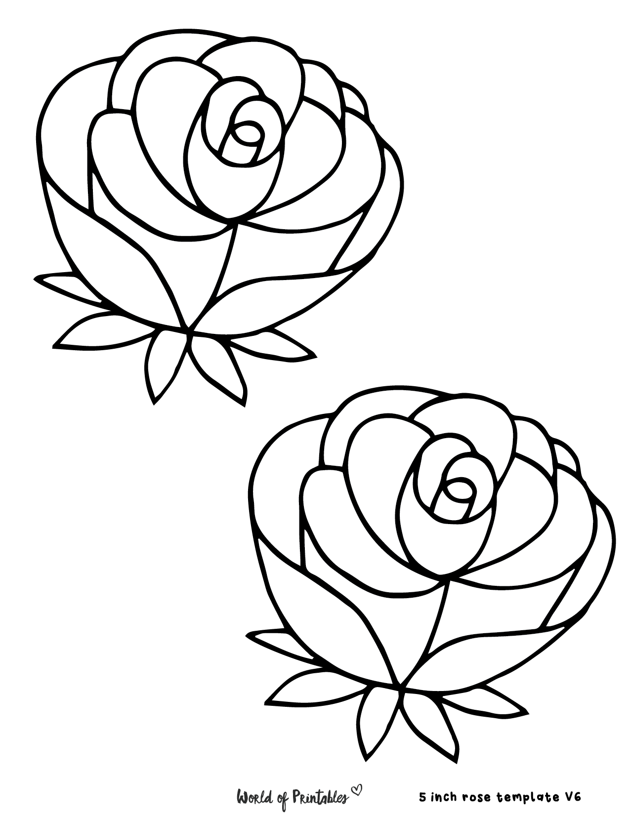 Rose Template 68 Styles For Fun Activities Crafts World Of Printables