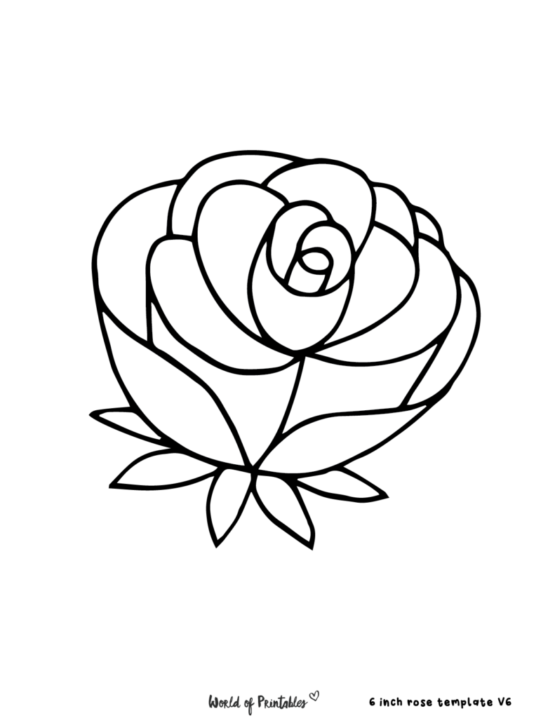 Large Rose Template Printable