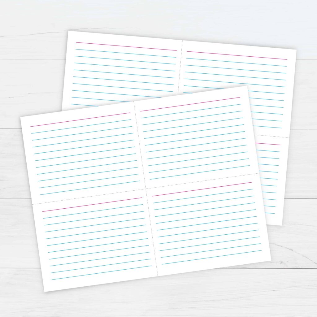 Printable Index Card Template