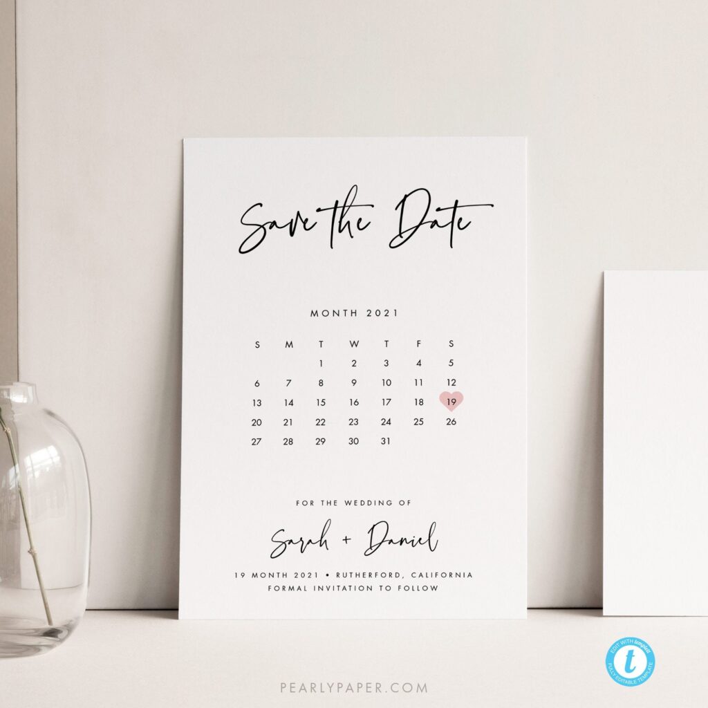 Save The Date Template Calendar Wedding Printable Save Our Etsy sterreich