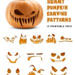 Scary Pumpkin Carving Pattern Angry Jack o Lantern Printable Etsy de