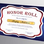 School Award Certificate Template DIY Honor Roll Award Red Etsy de