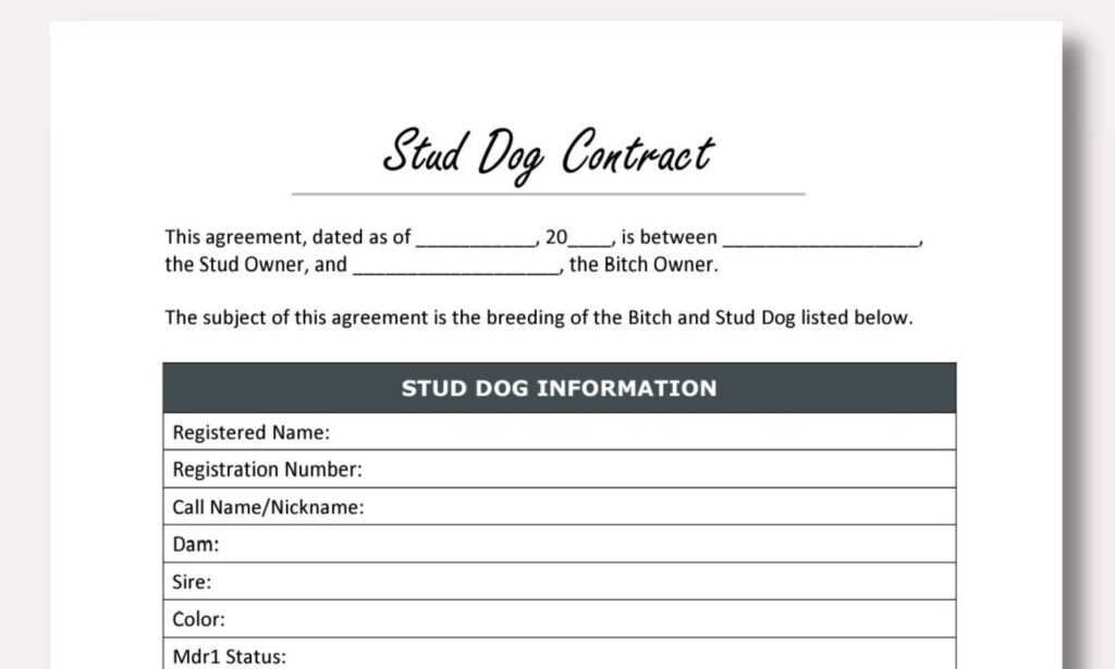 Printable Puppy Contract Template