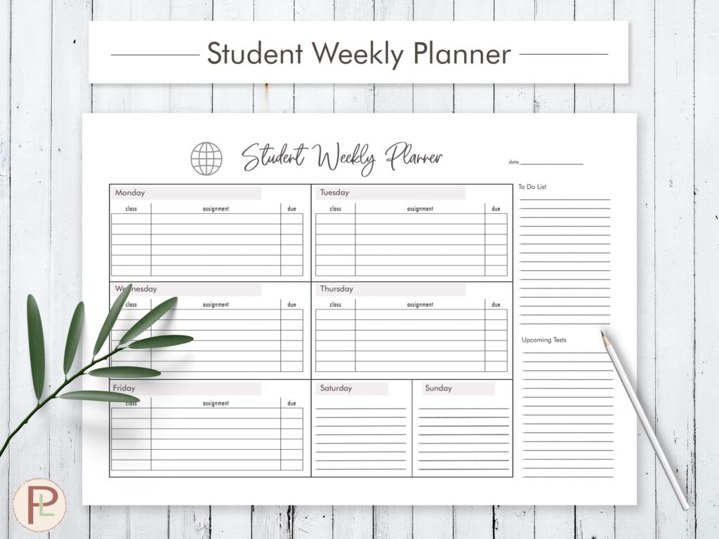 Student Weekly Planner Grafik Von HelArtShop Creative Fabrica