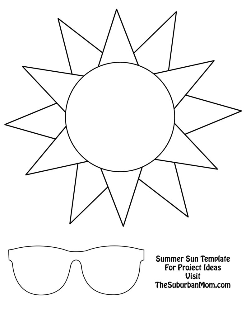 Sun Template Summer Crafts Sun Crafts Summer Preschool Crafts