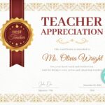 Teacher Appreciation Award Certificate Template Teacher Gift Etsy de