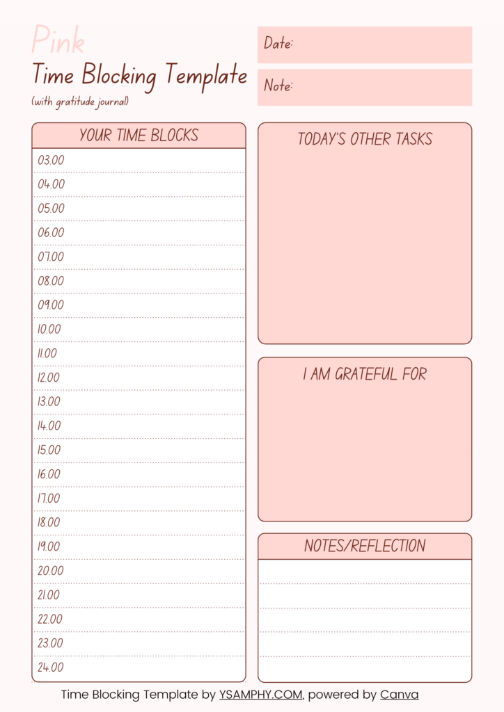 Time Blocking Planner Printable