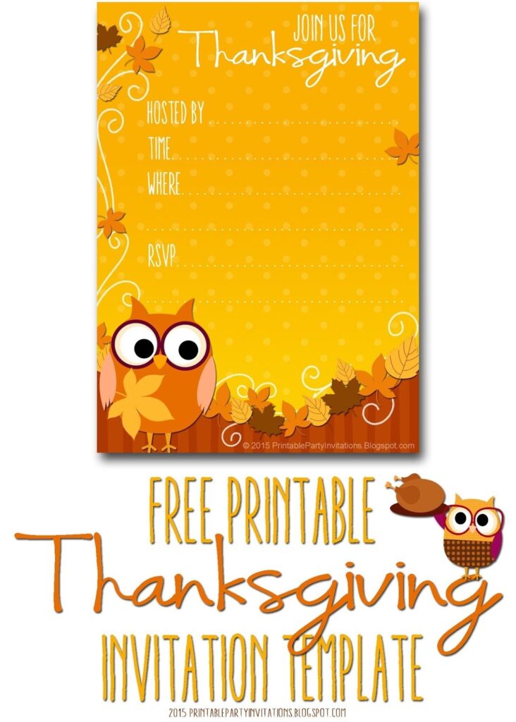 Printable Thanksgiving Invitation Template