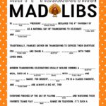 Thanksgiving Mad Libs Printable Game Happiness Is Homemade