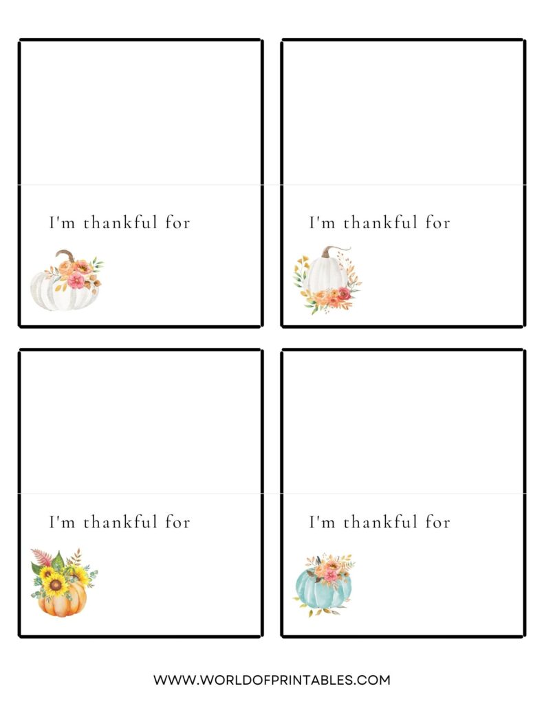 Thanksgiving Place Cards Free Printables Just Customize Print 