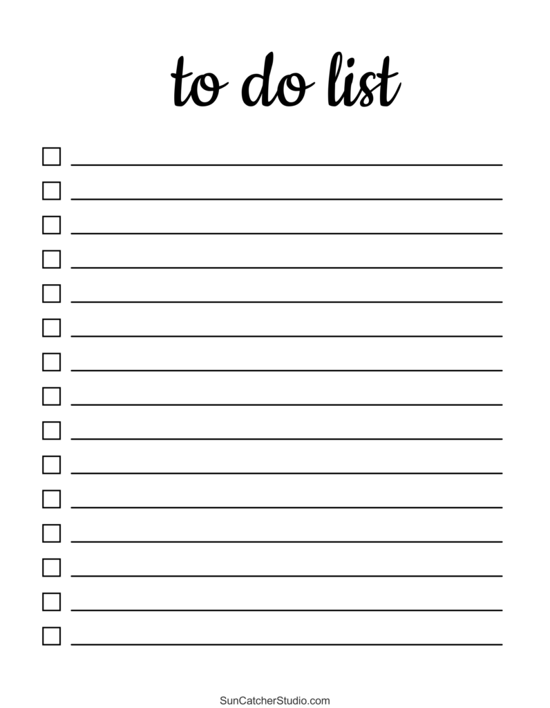 To Do List Free Printable PDF Templates Things To Do DIY Projects Patterns Monograms Designs Templates