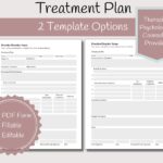Treatment Plan Template For Therapists Printable Fillable Etsy de