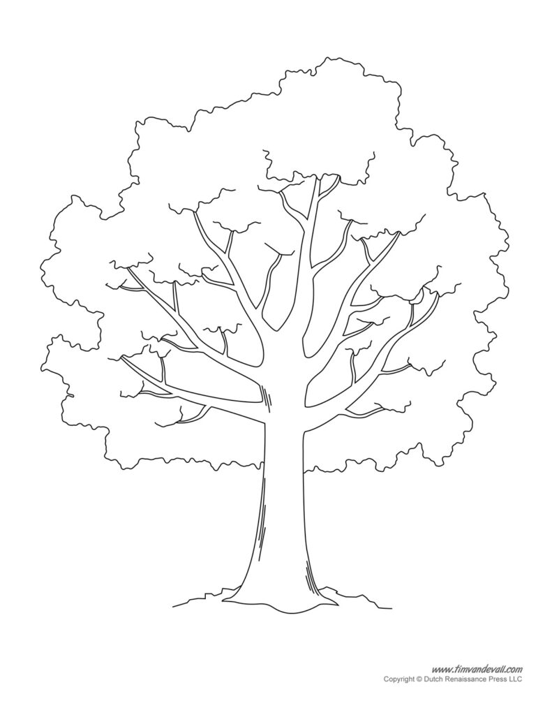 Printable Tree Template With Leaves