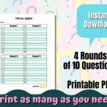 Trivia Night Answer Sheet Printable Trivia Sheet 4 Trivia Etsy