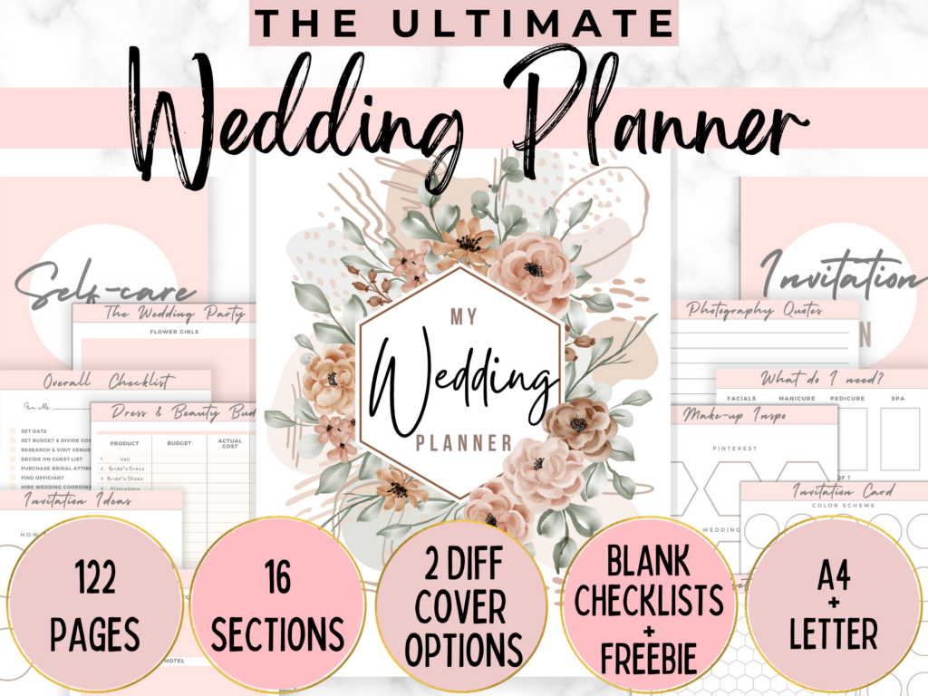 Wedding Planner Printable Wedding Binder Grafik Von PlannersByBee Creative Fabrica
