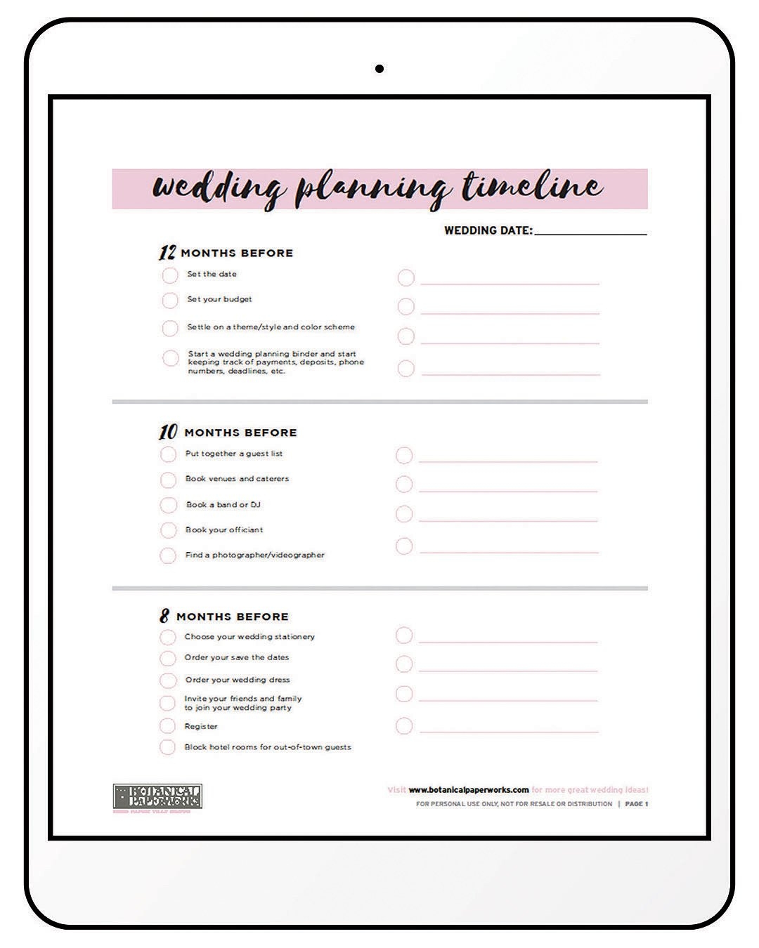 Wedding Planning Printables Free Templates To Keep You Organized