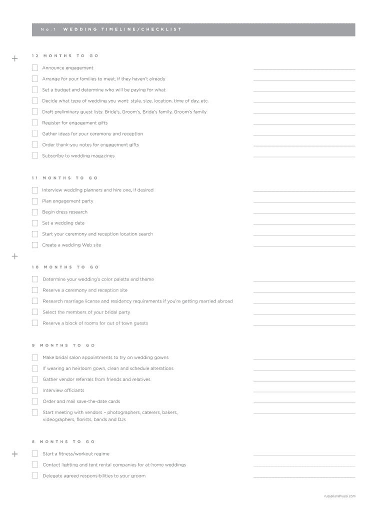 Wedding Timeline Template Fill Out Sign Online DocHub