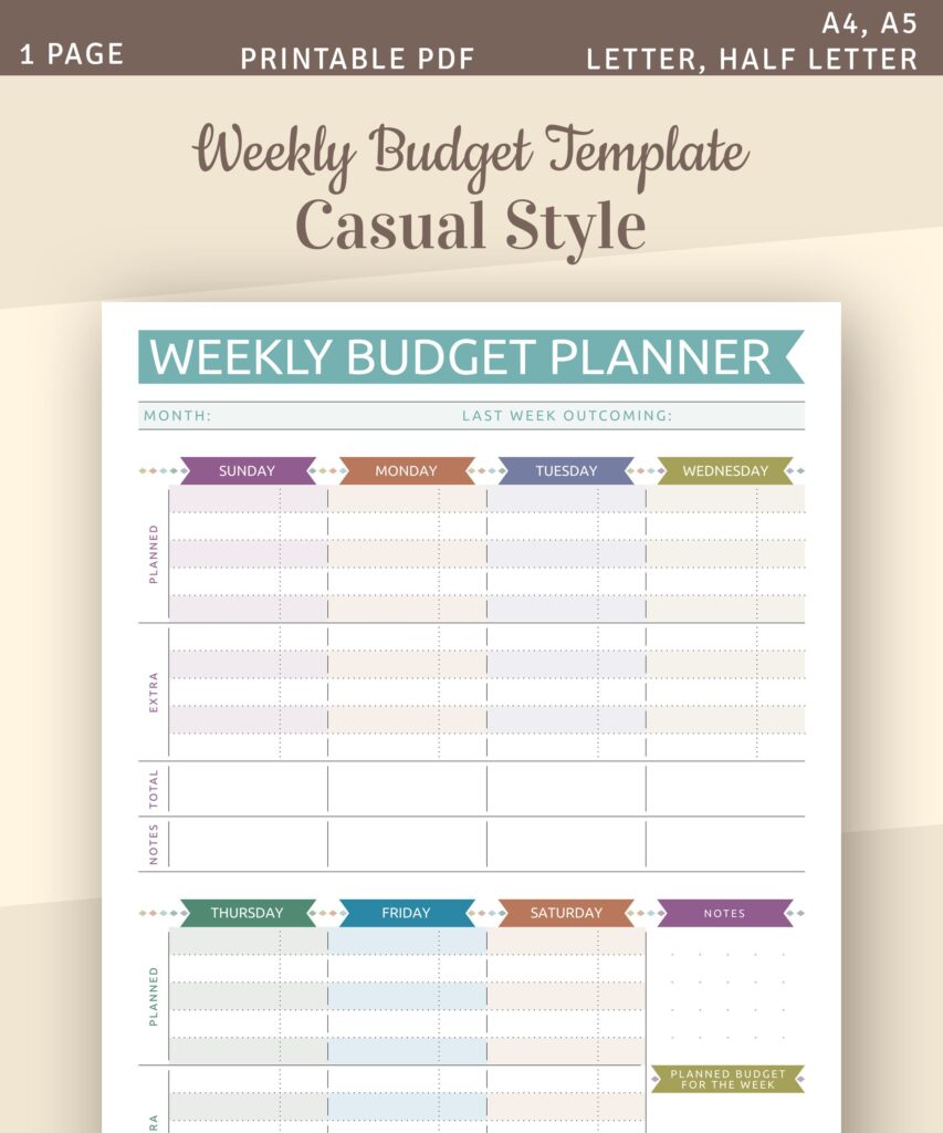 Free Printable Weekly Budget Planner