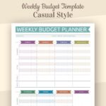 Weekly Budget Planner Template Printable Family Budget Etsy de