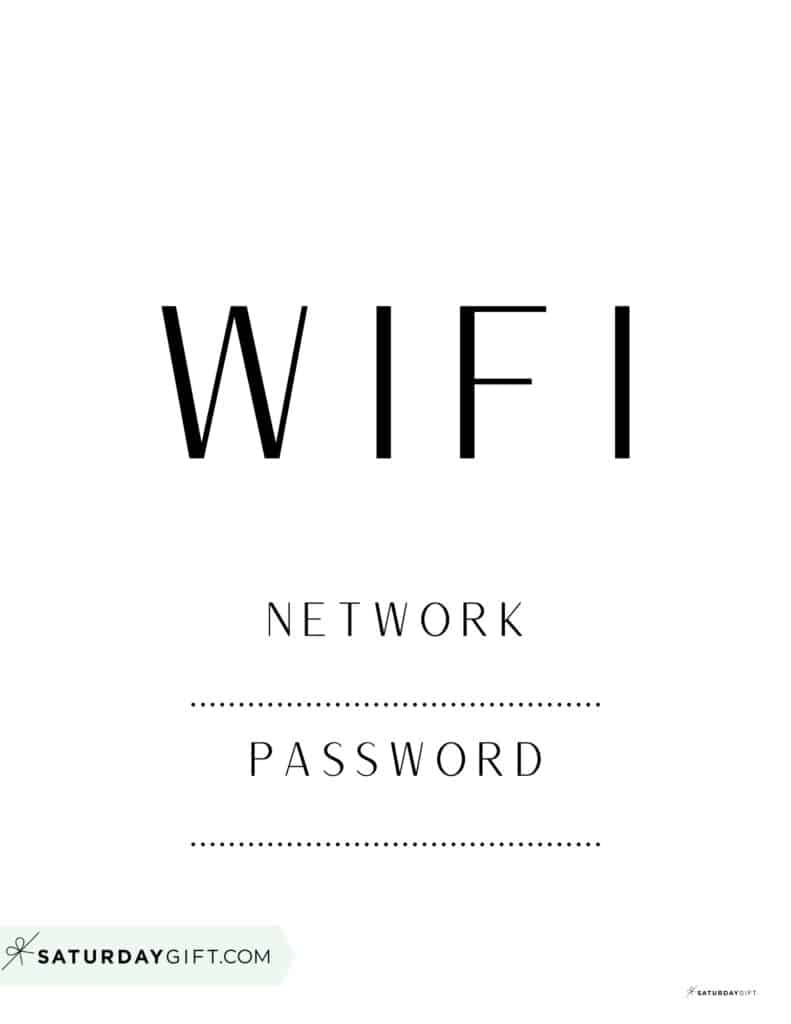 WiFi Password Sign 11 Cute Free Printable Templates