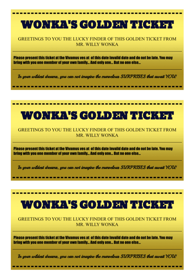 Willy Wonka Golden Ticket Template PDF Templates Jotform Fillable