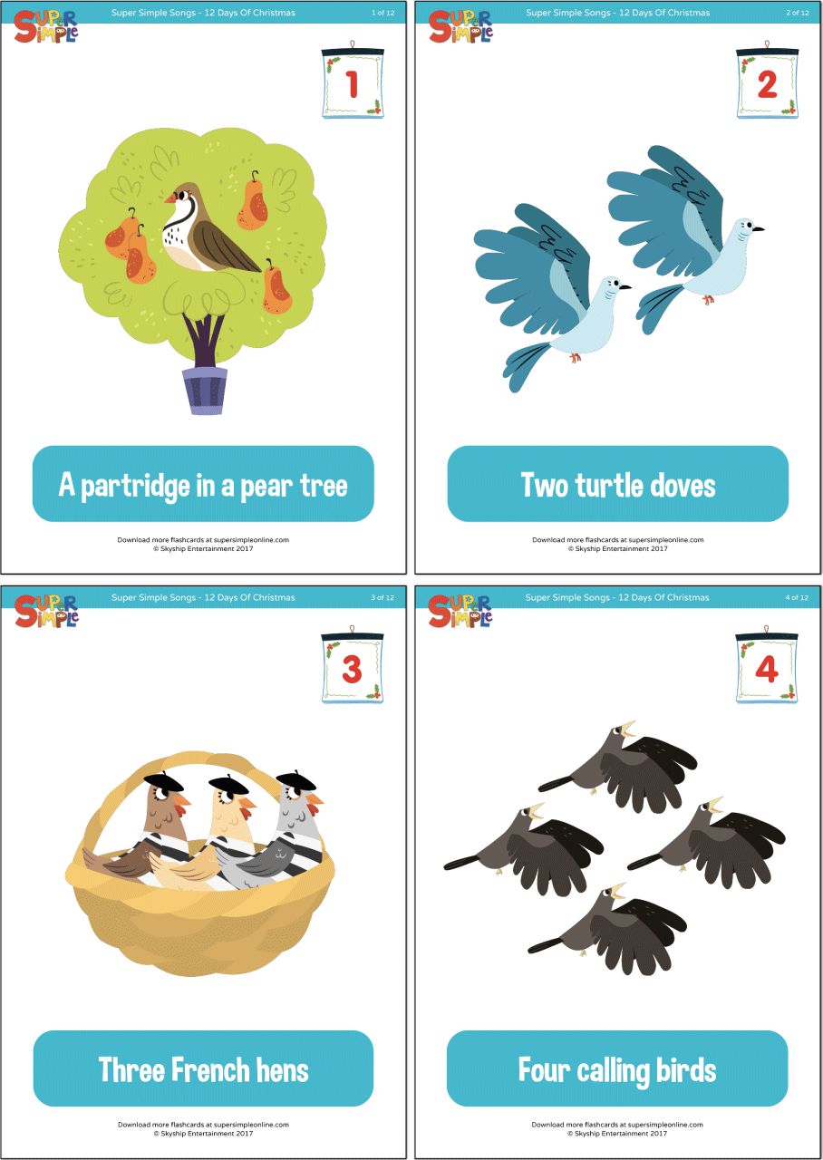 12 Days Of Christmas Flashcards Super Simple