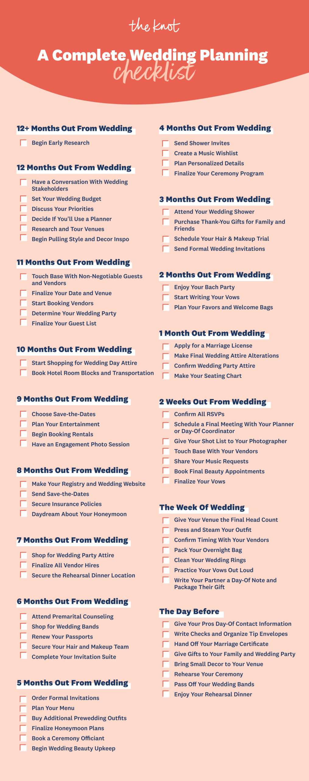 2024 Wedding Planning Checklist With Printable Timeline To Do List Worksheets Library