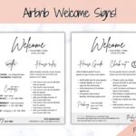 Airbnb Welcome Sign Template Wifi Password Sign Printable Welcome Book House Rules Host Poster Vacation Rental Check Out Instructions Etsy
