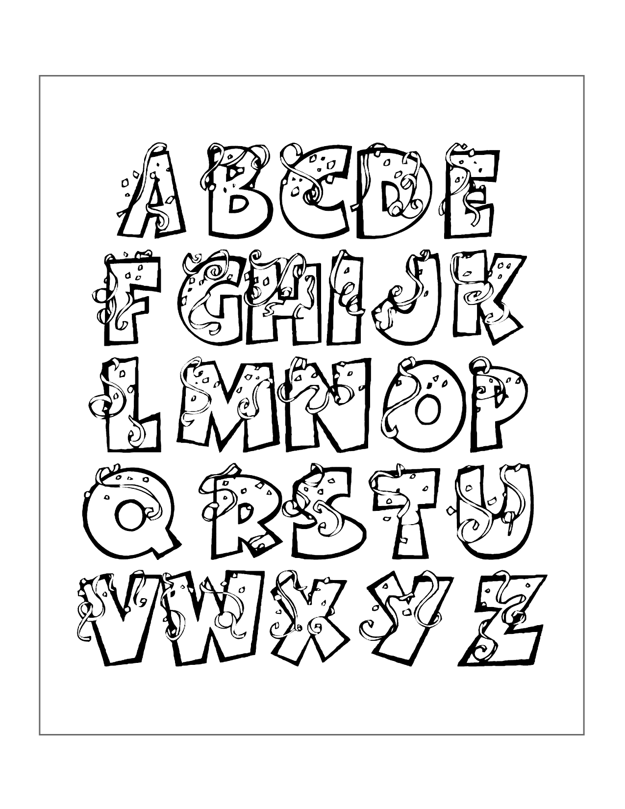 Free Printable Alphabet Coloring Pages For Adults