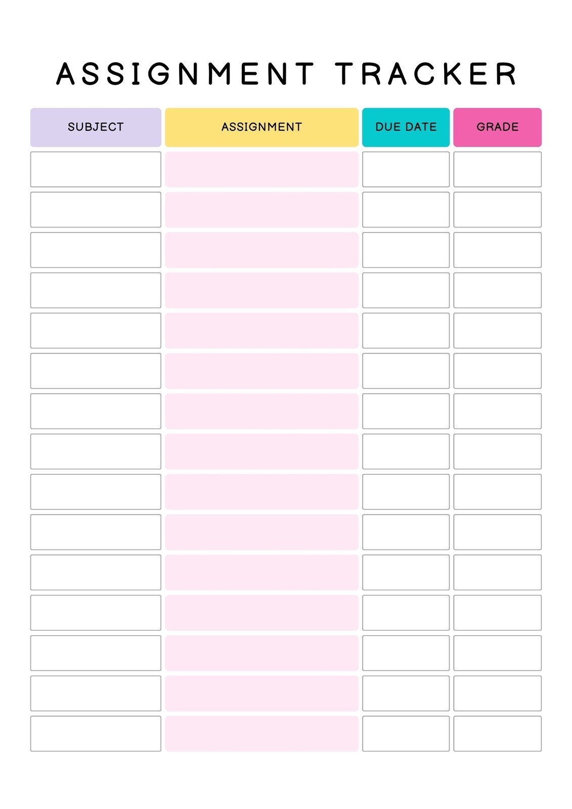 Free Printable Homework Log Template