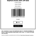 Extra 20 Off Sephora Inside Kohls Today Or Online Via Promo Code EXTRA20 Kohls The Coupons App