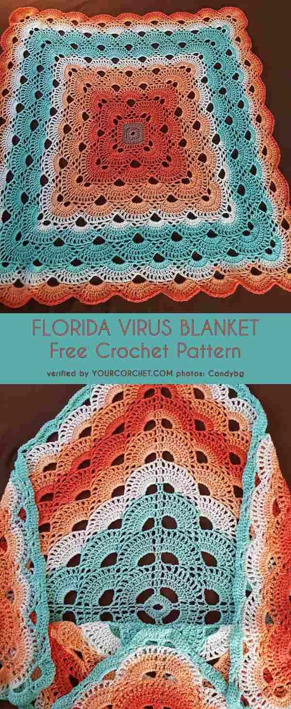 Florida Virus Blanket Free Crochet Pattern