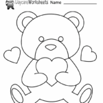 Free Preschool Teddy Bear Coloring Worksheet