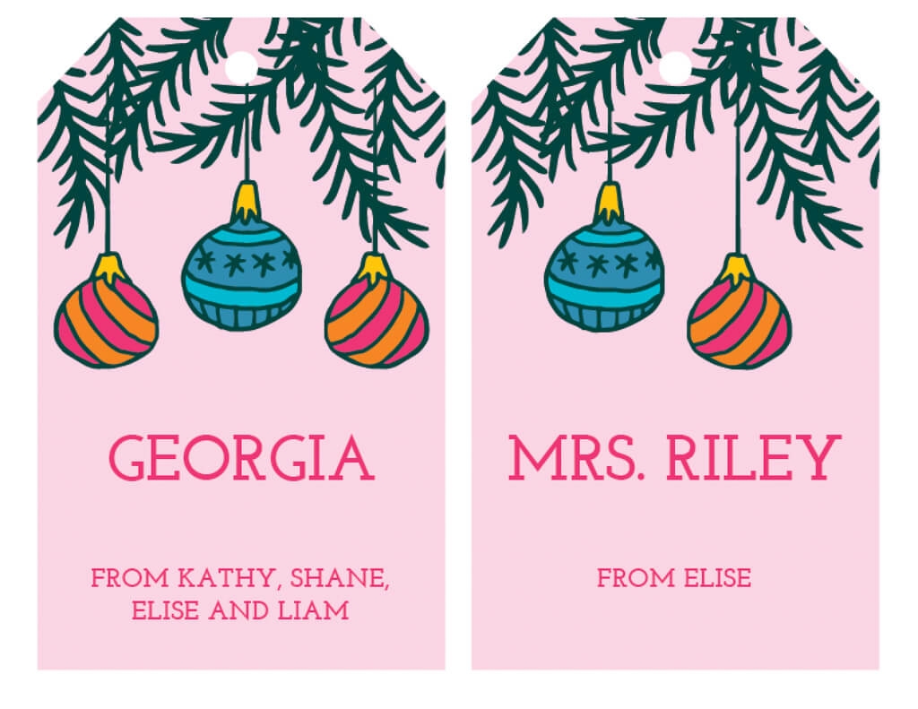 Free Printable Christmas Gift Tags In Pink Editable Merriment Design