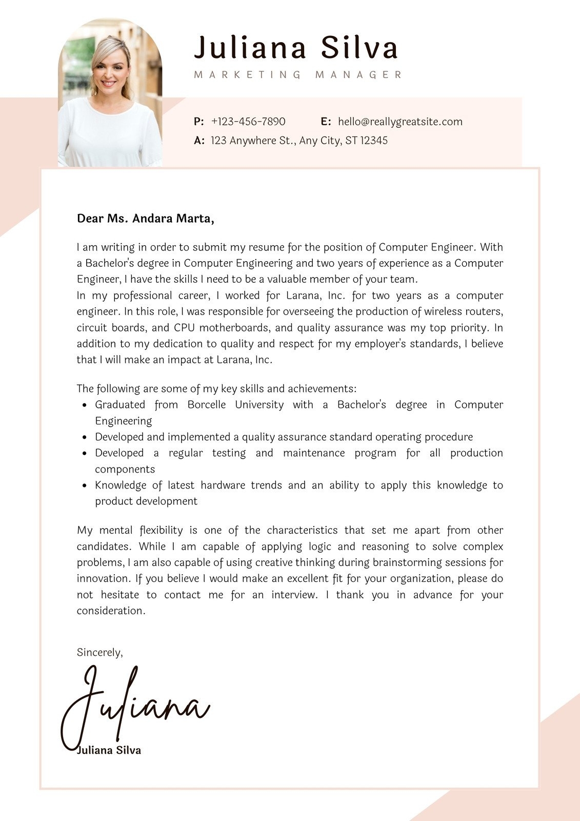 Free Printable Cover Letter Templates