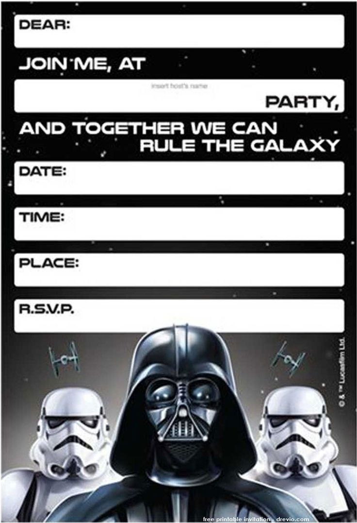 Free Printable Star Wars Birthday Invitations Template Updated