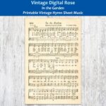 In The Garden Printable Vintage Hymn Sheet Music Etsy
