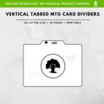 MTG Card Divider Printable Horizontaler Kartenteiler US Letter Format 18 Seiten Etsy de