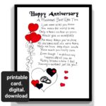 Printable Anniversary Husband Gift Card To My Husband Anniversary Card Romantic Card For Husband Anniversary Message Card For Him Etsy Denmark