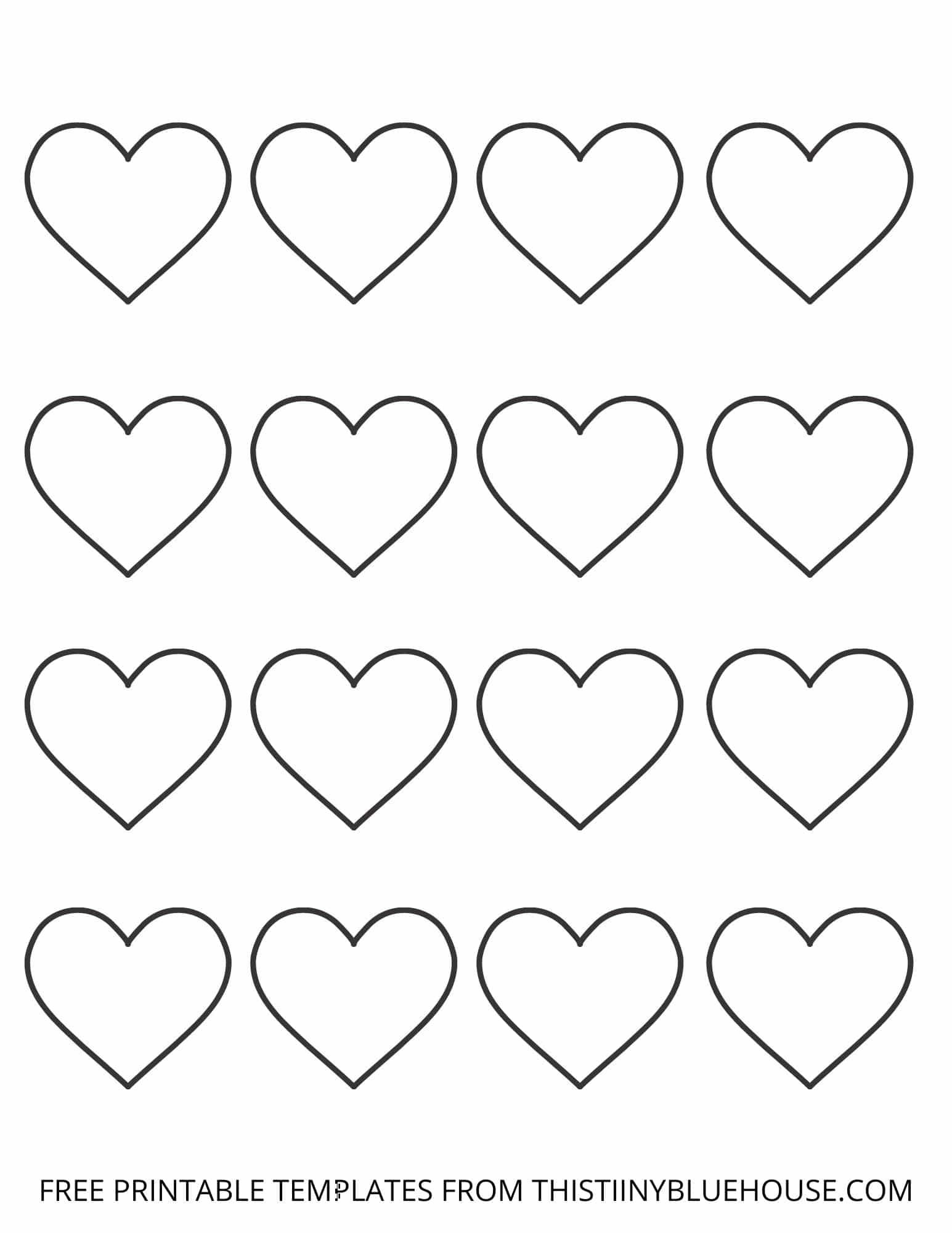 Printable Heart Template small Medium Large