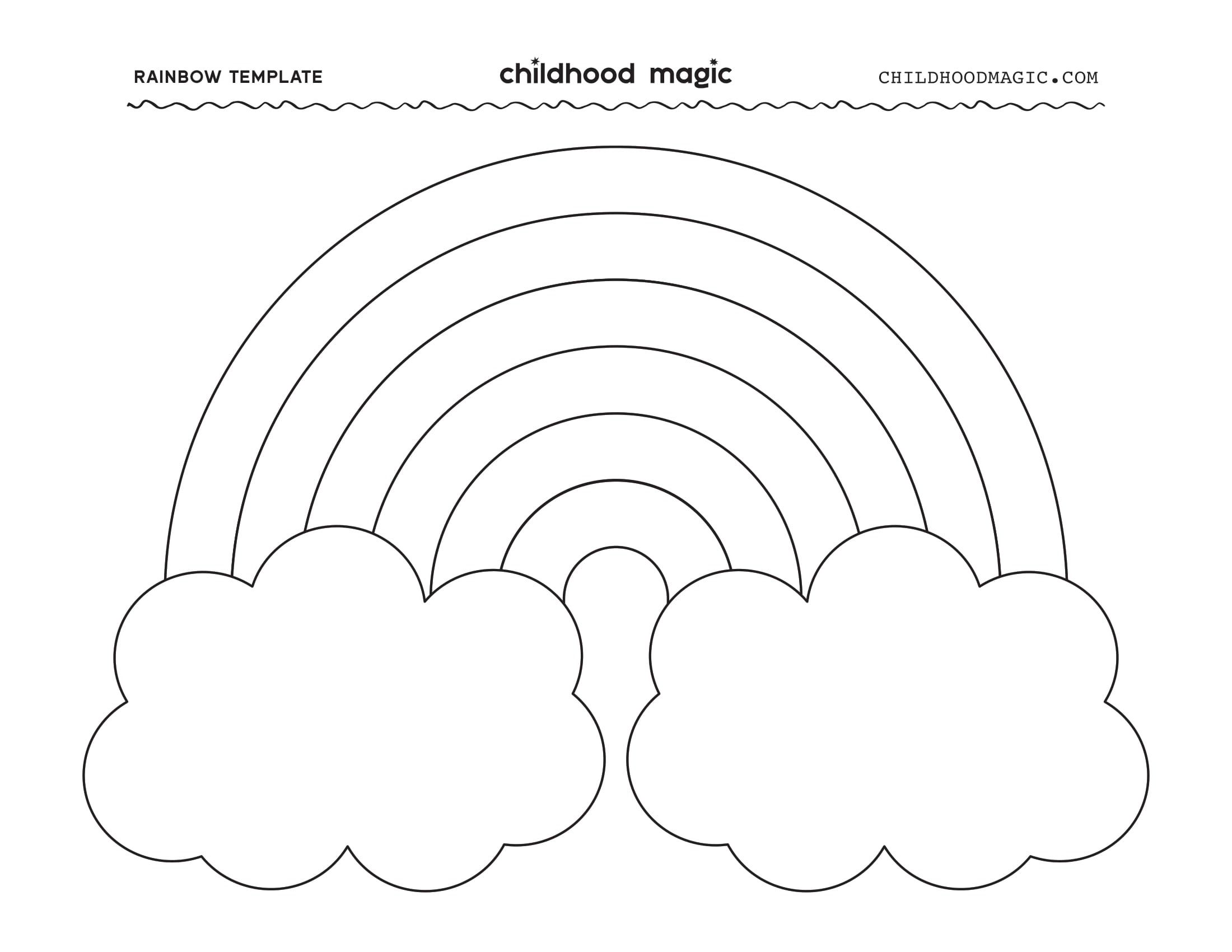 Rainbow Template Free Printable Coloring Page Childhood Magic