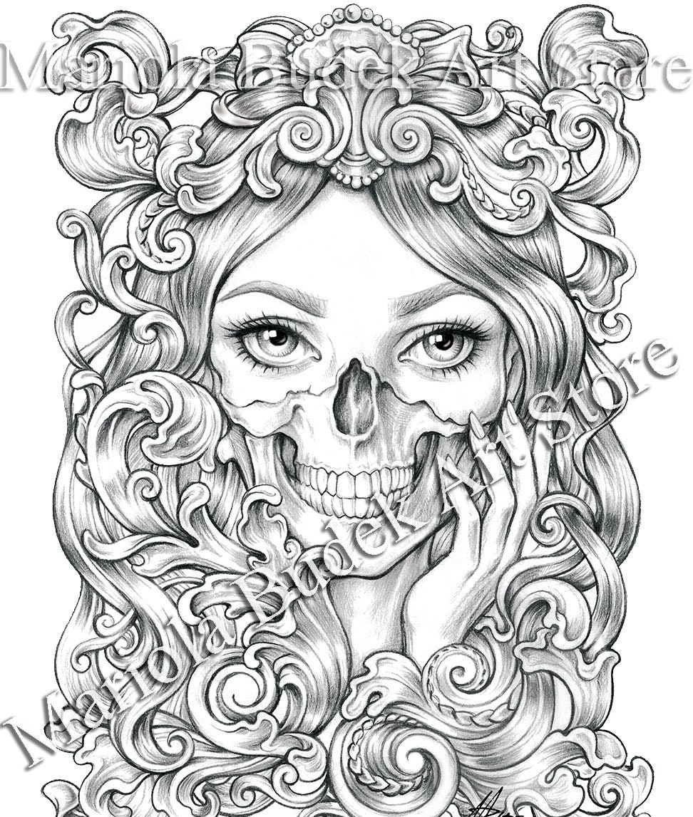 Printable Adult Coloring Pages Skulls