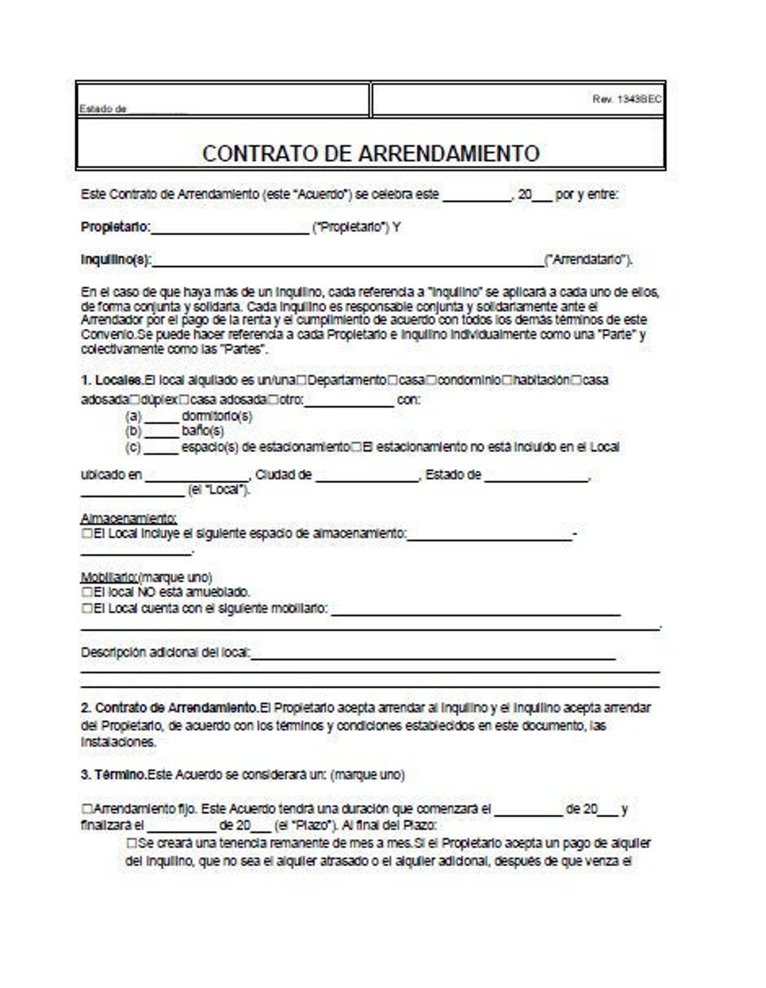 Standard Residential Rental Lease Agreement Forms Instant Worksheets Library