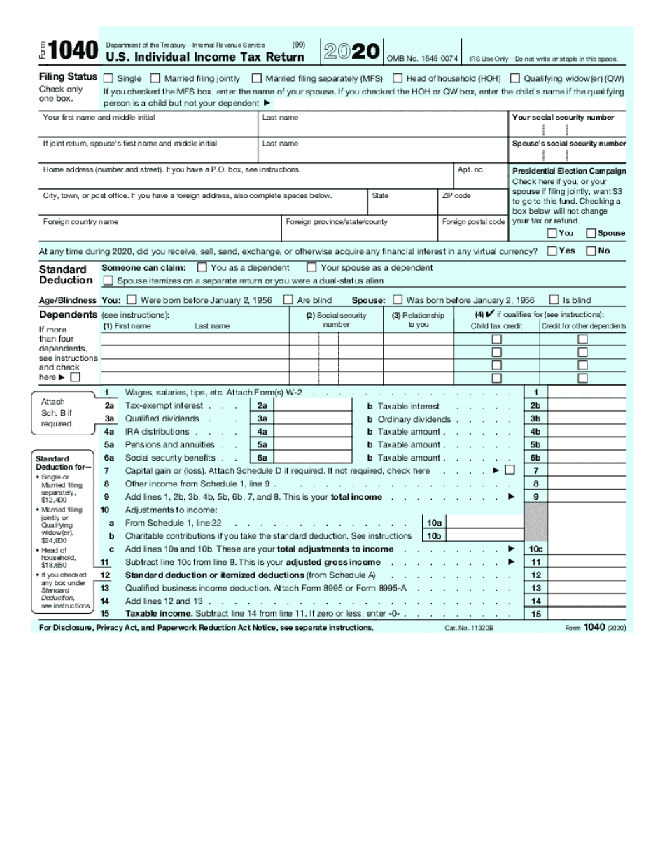2022 1040a Fillable Tax Form Free Fillable Form 2024