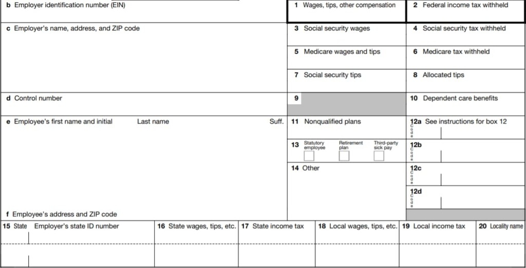 2022 W 2 Fillable Form