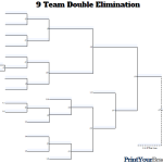 9 Team Double Elimination Bracket Fillable