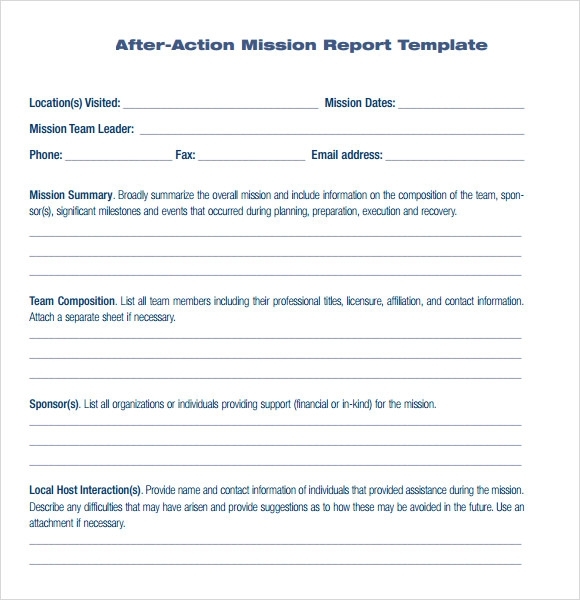 Army After Action Review Fillable